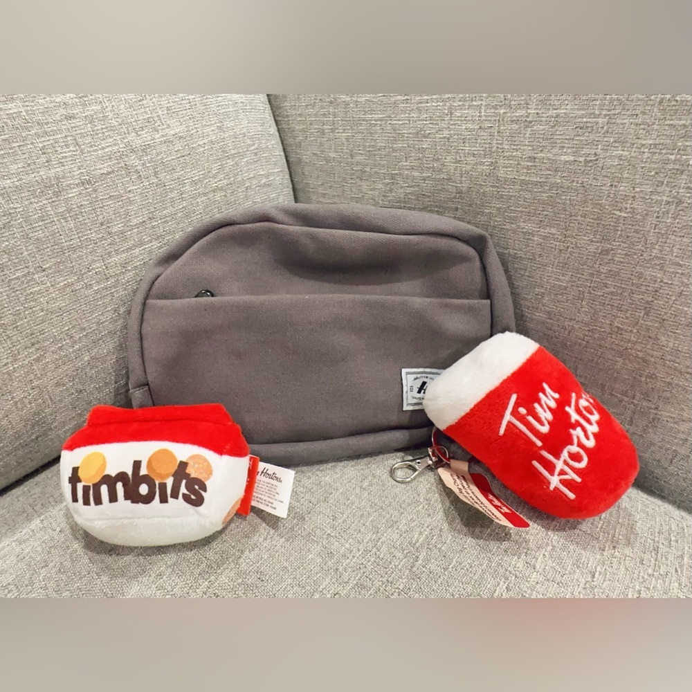 Limited Edition Tim Hortons® Timbits Box, Hot Cup Plush Charm BNWT